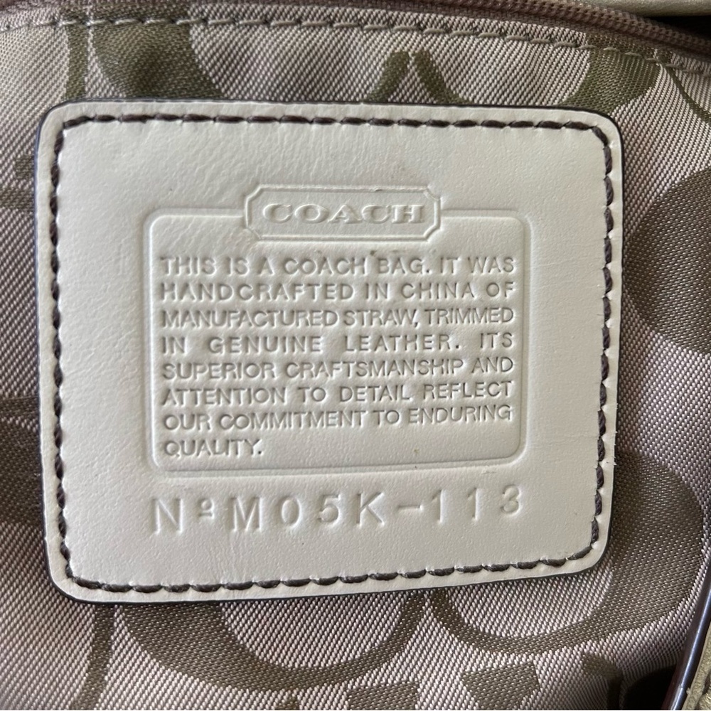 Coach Legacy straw and metallic gold leather tote bag - Picture 7 of 11